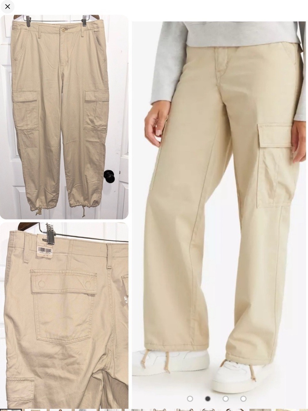NWT Levi's '94 Baggy Cargo Pants Mid Rise
Safari Tan Jeans Size 32